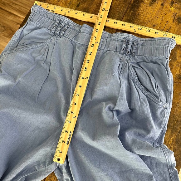 Anthropologie malin utility pants size large blue (missing belt) pull on - Picture 7 of 9